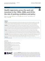Health trajectories across the work exit transition in the 1990s, 2000s, and 2010s