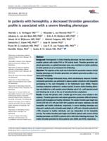 In patients with hemophilia, a decreased thrombin generation profile is associated with a severe bleeding phenotype