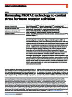 Harnessing PROTAC technology to combat stress hormone receptor activation