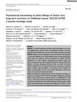 Psychosocial functioning of adult siblings of Dutch very long-term survivors of childhood cancer