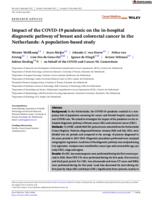 Impact of the COVID-19 pandemic on the in-hospital diagnostic pathway of breast and colorectal cancer in the Netherlands: A population-based study