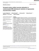 AI-based motion artifact severity estimation in undersampled MRI allowing for selection of appropriate reconstruction models