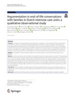 Argumentation in end-of-life conversations with families in Dutch intensive care units