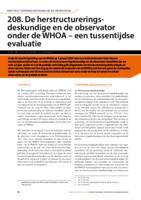 De herstructureringsdeskundige en de observator onder de WHOA