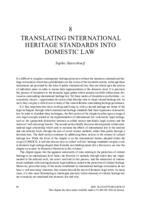 Translating International Heritage Standards into Domestic Law