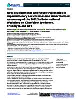 New developments and future trajectories in supernumerary sex chromosome abnormalities: