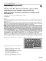 Evaluation of the effect of previous endometriosis surgery on clinical and surgical outcomes of subsequent endometriosis surgery