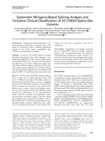 Systematic minigene-based splicing analysis and tentative clinical classification of 52 CHEK2 splice-site variants