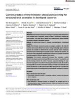 Current practice of first-trimester ultrasound screening for structural fetal anomalies in developed countries