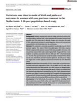 Variations over time in mode of birth and perinatal outcomes in women with one previous cesarean in the Netherlands