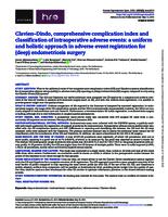 Clavien-Dindo, comprehensive complication index and classification of intraoperative adverse events