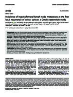 Incidence of inguinofemoral lymph node metastases at the first local recurrence of vulvar cancer