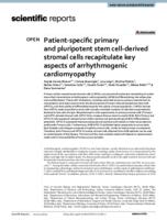 Patient-specific primary and pluripotent stem cell-derived stromal cells recapitulate key aspects of arrhythmogenic cardiomyopathy
