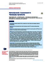 Hemodynamic assessment in Takotsubo syndrome