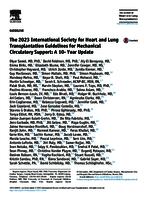 The 2023 International Society for Heart and Lung Transplantation guidelines for mechanical circulatory support