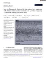 Severity of haemolytic disease of the fetus and newborn in patients with a history of intrauterine transfusions in a previous pregnancy