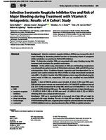 Selective serotonin reuptake inhibitor use and risk of major bleeding during treatment with vitamin K antagonists