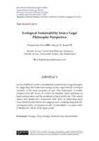 Ecological sustainability from a legal philosophy perspective