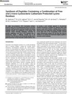 Synthesis of peptides containing a combination of free and 2-trans-cyclooctene carbamate protected lysine residues