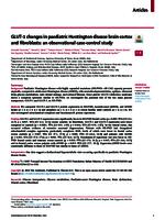 GLUT-1 changes in paediatric Huntington disease brain cortex and fibroblasts