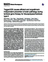 Tagged IDS causes efficient and engraftment- independent prevention of brain pathology during lentiviral gene therapy for Mucopolysaccharidosis type II