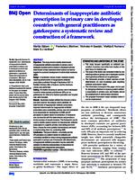 Determinants of inappropriate antibiotic prescription in primary care in developed countries with general practitioners as gatekeepers