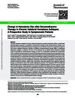 Change in hematoma size after dexamethasone therapy in chronic subdural hematoma subtypes