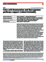 Fatty acid desaturation and lipoxygenase pathways support trained immunity