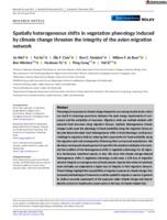 Spatially heterogeneous shifts in vegetation phenology induced by climate change threaten the integrity of the avian migration network