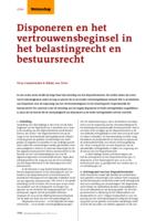 Disponeren en het vertrouwensbeginsel in het belastingrecht en bestuursrecht