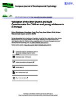 Validation of the brief shame and guilt questionnaire for children and young adolescents in Persian