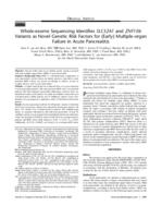 Whole-exome sequencing identifies SLC52A1 and ZNF106 variants as novel genetic risk factors for (early) multiple-organ failure in acute pancreatitis