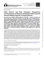 Older persons’ and their caregivers’ perspectives and experiences of research participation with impaired decision-making capacity