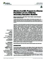 Effects of an SEL program in a diverse population of low achieving secondary education students