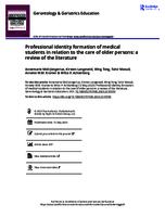 Professional identity formation of medical students in relation to the care of older persons