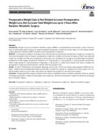 Preoperative weight gain is not related to lower postoperative weight loss but to lower total weight loss up to 3 years after bariatric-metabolic surgery