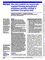 How does portfolio use support self-regulated learning during general practitioner specialty training?