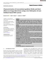 Characterization of concomitant gradient fields and their effects on image distortions using a low-field point-of-care Halbach-based MRI system