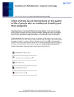 Effect of stress-based interventions on the quality of life of people with an intellectual disability and their caregivers
