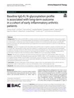 Baseline IgG-Fc N-glycosylation profile is associated with long-term outcome in a cohort of early inflammatory arthritis patients