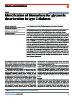 Identification of biomarkers for glycaemic deterioration in type 2 diabetes