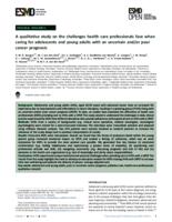 A qualitative study on the challenges health care professionals face when caring for adolescents and young adults with an uncertain and/or poor cancer prognosis