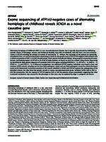 Exome sequencing of ATP1A3-negative cases of alternating hemiplegia of childhood reveals SCN2A as a novel causative gene