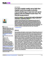 Low dose cisplatin weekly versus high dose cisplatin every three weeks in primary chemoradiotherapy in head and neck cancer patients with low skeletal muscle mass