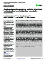 Should we abandon therapeutic drug monitoring of tacrolimus in whole blood and move to intracellular concentration measurements?