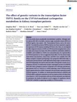 The effect of genetic variants in the transcription factor TSPYL family on the CYP3A4 mediated cyclosporine metabolism in kidney transplant patients