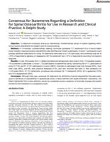 Consensus for statements regarding a definition for spinal osteoarthritis for use in research and clinical practice