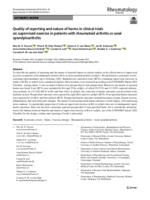 Quality of reporting and nature of harms in clinical trials on supervised exercise in patients with rheumatoid arthritis or axial spondyloarthritis