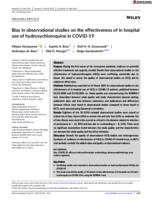 Bias in observational studies on the effectiveness of in hospital use of hydroxychloroquine in COVID-19