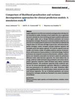 Comparison of likelihood penalization and variance decomposition approaches for clinical prediction models